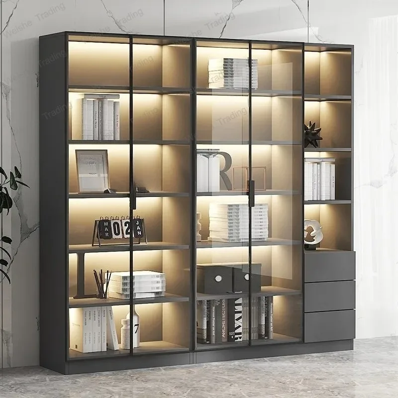 Living Room Cabinet Sideboards with Lights, Glass Display Cabinet with Doors and 6 Tier Shelves, Bookcase for Hallway Furniture
Living Room Cabinet Sideboards with Lights, Glass Display Cabinet with Doors and 6 Tier Shelves, Bookcase for Hallway Furniture