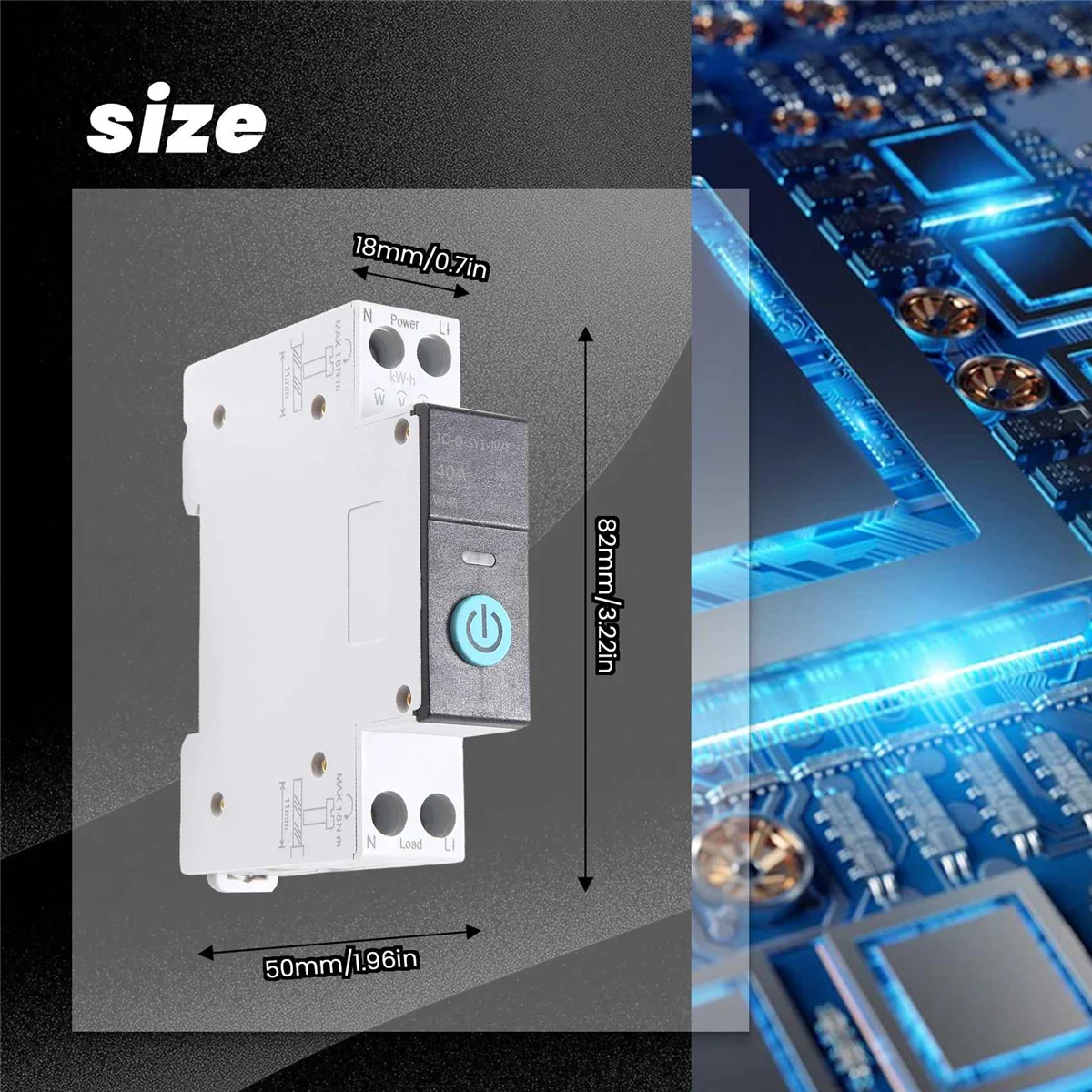 ABFW 40A Tuya Single Phase Din Rail WIFI Smart Energy Meter Timer Power Consumption Monitor KWh Wattmeter,Black with Metering
ABFW 40A Tuya Single Phase Din Rail WIFI Smart Energy Meter Timer Power Consumption Monitor KWh Wattmeter,Black with Metering