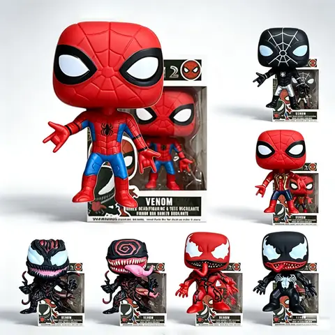 Marvel Spider‑Man Venom Series Anime Figurine Vinyl Collection Statue Toy Cute Desktop Decoration Gift for Superhero Lovers