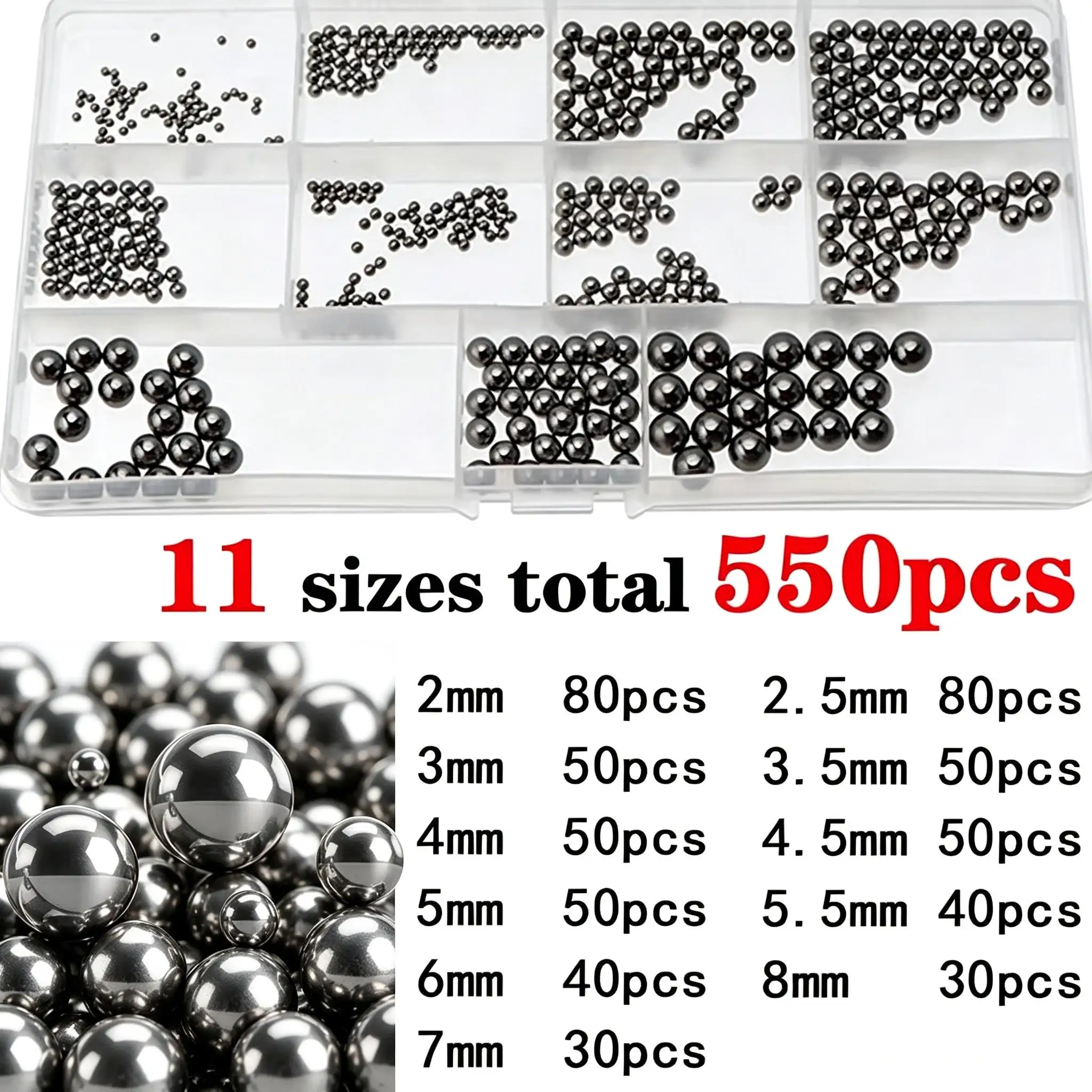 550pcs G25 Precision Chrome Steel Bearing Balls - 3mm Hardened Solid for Bearings, DIY Projects
550pcs G25 Precision Chrome Steel Bearing Balls - 3mm Hardened Solid for Bearings, DIY Projects