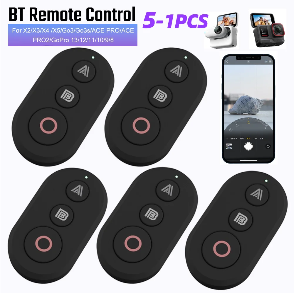 5-1PCS BT Photography Shutter Release Button for Insta360 X4/X3/X2/Ace Pro 2 Remote Controller for GoPro 13/12/11 for iPhone
5-1PCS BT Photography Shutter Release Button for Insta360 X4/X3/X2/Ace Pro 2 Remote Controller for GoPro 13/12/11 for iPhone
