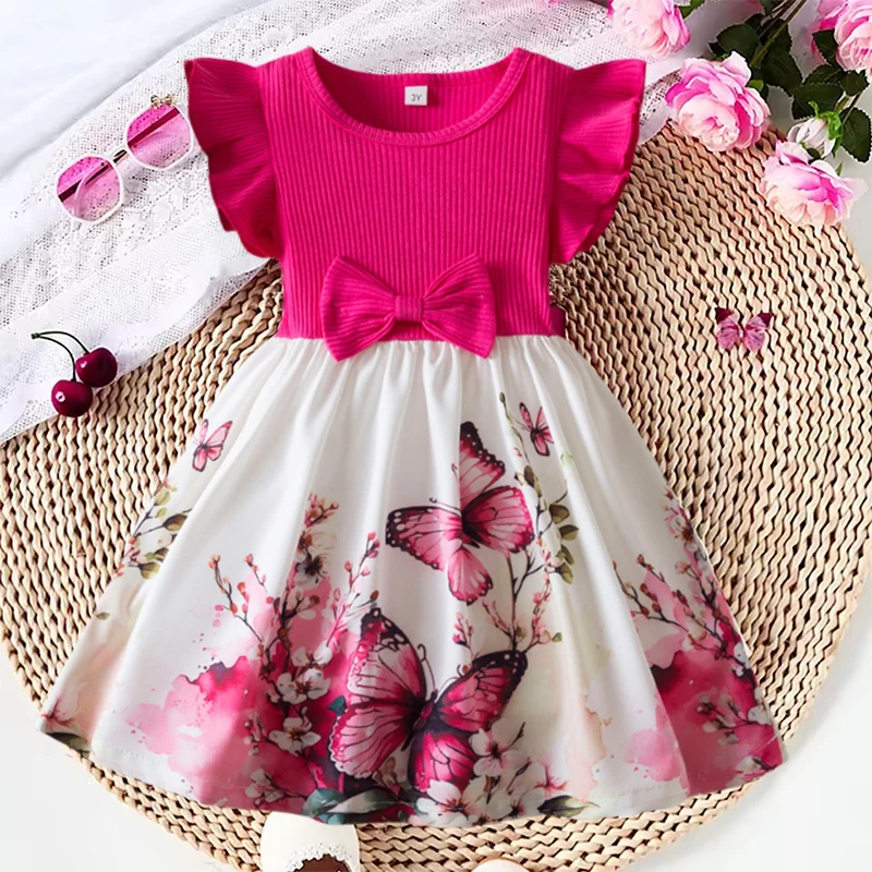 Flower Girls Butterfly Princess Dresses for Kids Summer Ruffles Sleeve Elegant Party Bow Clothes Children Wedding Casual Dress
Flower Girls Butterfly Princess Dresses for Kids Summer Ruffles Sleeve Elegant Party Bow Clothes Children Wedding Casual Dress