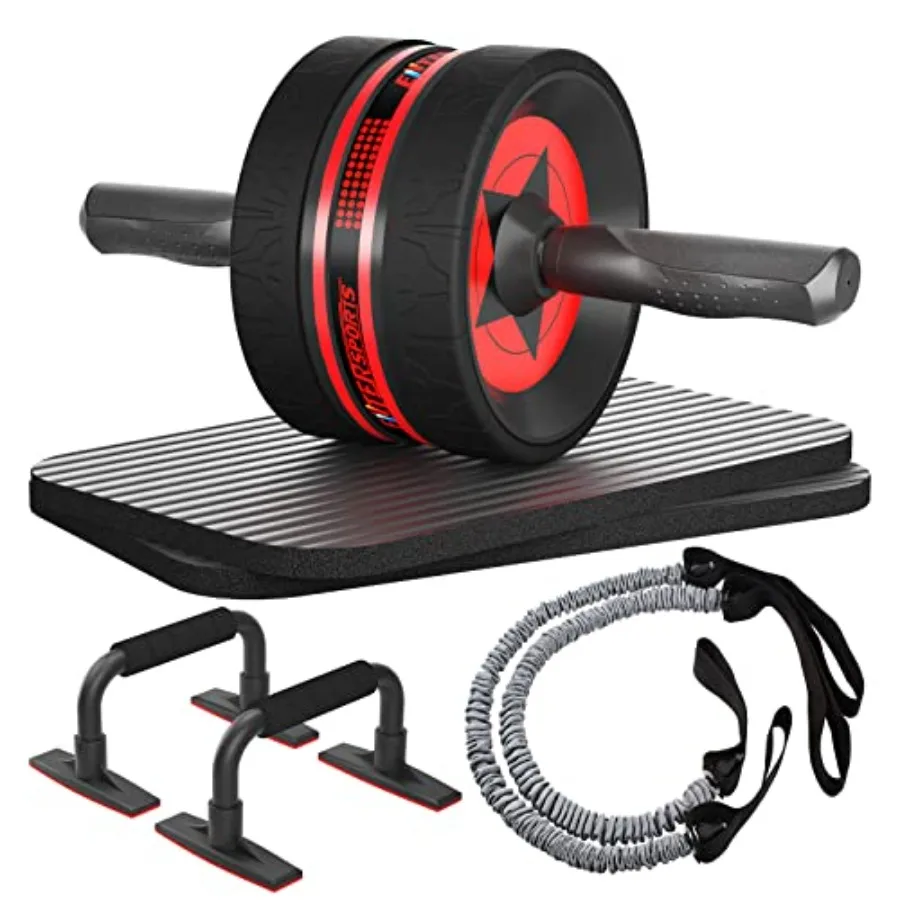 Ab Rollers Wheel Kit for Core Strength Training with Push Up Bars Resistance Bands Knee Mat Home Gym Fitness Equipment in Black
Ab Rollers Wheel Kit for Core Strength Training with Push Up Bars Resistance Bands Knee Mat Home Gym Fitness Equipment in Black