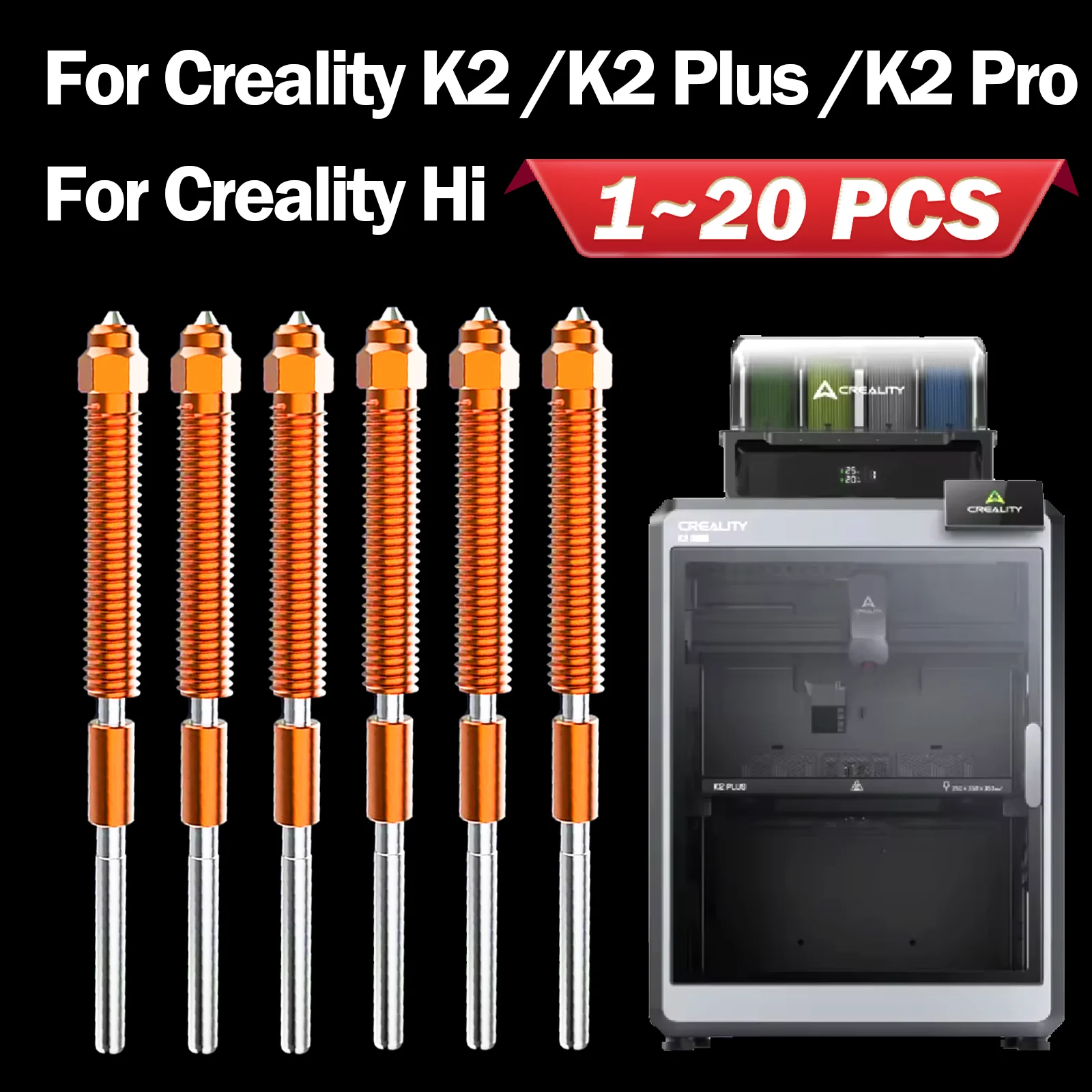 Сопло из закаленной стали Unicorn для Creality K2/K2 Plus/K2Pro, цельнометаллические быстросменные насадки Creality Hi Hotend, обновление 0,2 мм/0,4 мм
Сопло из закаленной стали Unicorn для Creality K2/K2 Plus/K2Pro, цельнометаллические быстросменные насадки Creality Hi Hotend, обновление 0,2 мм/0,4 мм