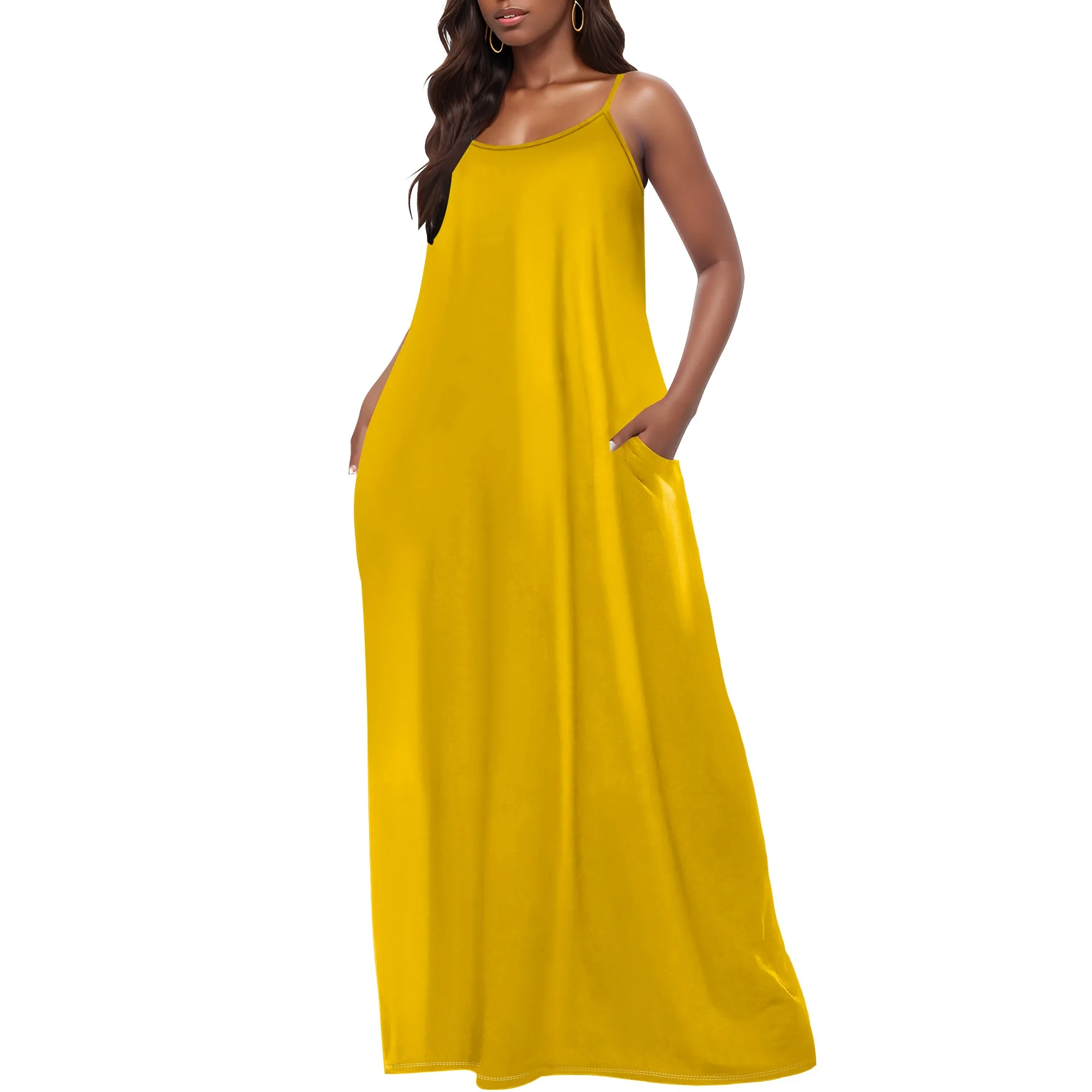 Women's Maxi Dresses Summer Spaghetti Strap Dress with Pockets Colorful Printed Elegant Sexy Backless Maxi Dress
Women's Maxi Dresses Summer Spaghetti Strap Dress with Pockets Colorful Printed Elegant Sexy Backless Maxi Dress