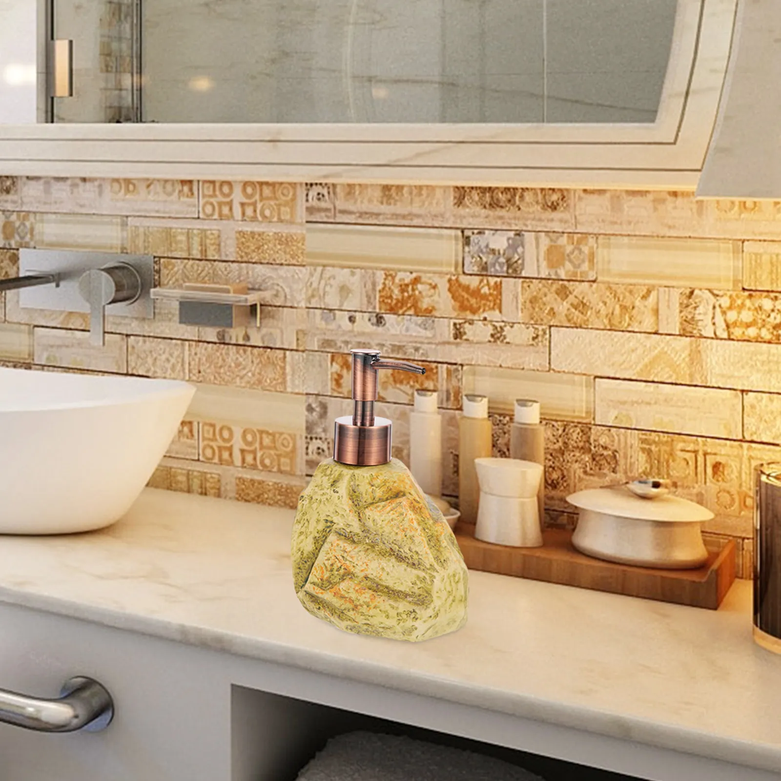 Stone Shaped Soap Dispenser Press Pump Bottle Ceramic Pump for Bathroom Kitchen Liquid Soap Lotion Shampoo Refillable Container
Stone Shaped Soap Dispenser Press Pump Bottle Ceramic Pump for Bathroom Kitchen Liquid Soap Lotion Shampoo Refillable Container