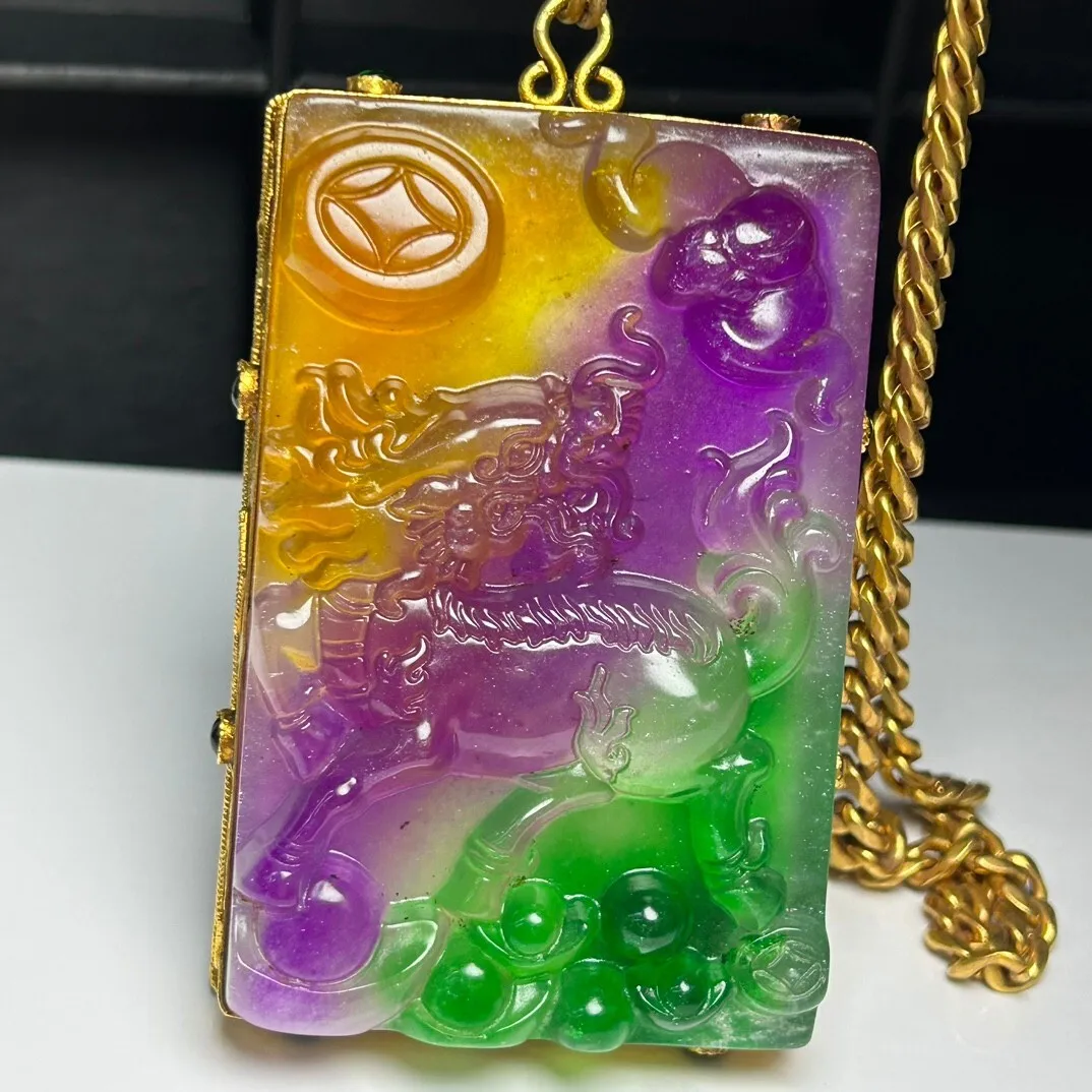 Certified Natural ice Multicolor jade Jadeite Carved Dragon Pendant & Necklaces
Certified Natural ice Multicolor jade Jadeite Carved Dragon Pendant & Necklaces