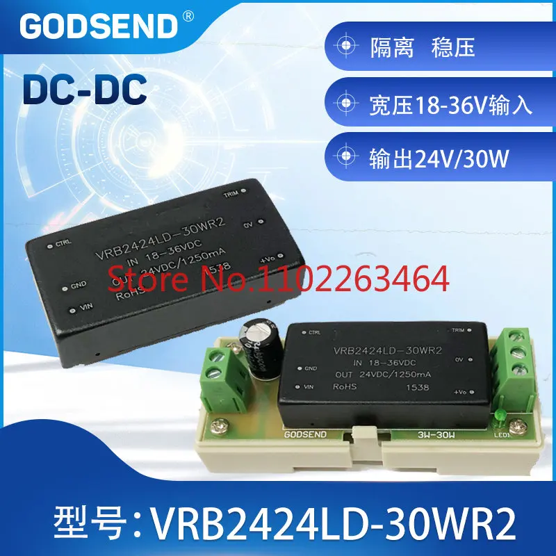 DC-DC изолированный модуль питания VRB2424LD-30WR2 вход 18-36V24V до 24V30W Стабилизация напряжения
DC-DC изолированный модуль питания VRB2424LD-30WR2 вход 18-36V24V до 24V30W Стабилизация напряжения
