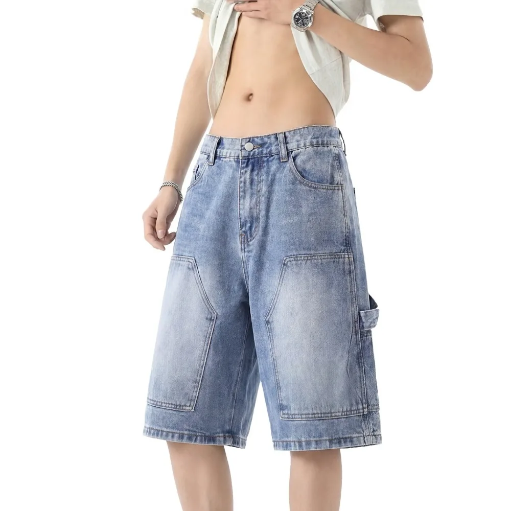 Summer Men's Fashion Denim Shorts Cotton Loose Straight Knee Length Jeans Men Black Blue Streetwear Jean Short Pants Plus Size
Summer Men's Fashion Denim Shorts Cotton Loose Straight Knee Length Jeans Men Black Blue Streetwear Jean Short Pants Plus Size