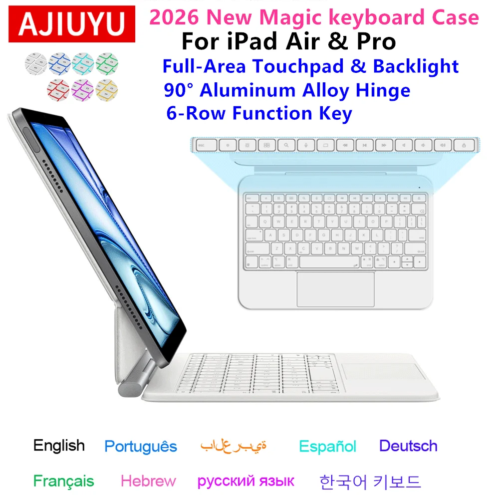 Magic keyboard Folio Case For iPad iPad Air 11 13 2026 2025 iPad A16 11th 10th Gen Air 4 5 6 7 8 iPad Pro 11 12.9 13"Cover Funda
Magic keyboard Folio Case For iPad iPad Air 11 13 2026 2025 iPad A16 11th 10th Gen Air 4 5 6 7 8 iPad Pro 11 12.9 13"Cover Funda