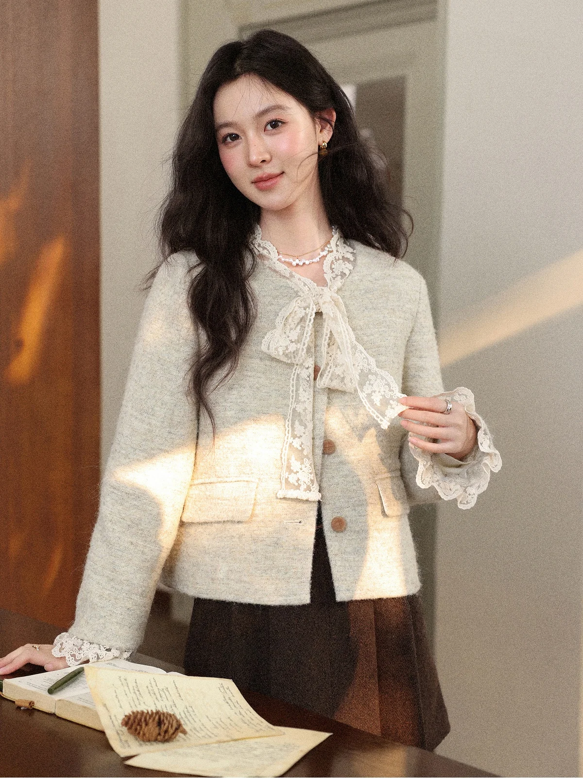 ort Lace Splice Loose Women's Jaet Autumn Winter Warm round Ne Button Long Sve Pure Color Commute Sle Ladies Coat
ort Lace Splice Loose Women's Jaet Autumn Winter Warm round Ne Button Long Sve Pure Color Commute Sle Ladies Coat