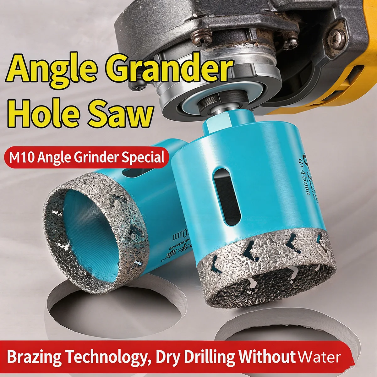 Diamond Brazed Core Drill Bit Hole Saw For Porcelain Tile Marble Glass Granite Stone Angle Grinder Dry Drilling Cutter Tool
Diamond Brazed Core Drill Bit Hole Saw For Porcelain Tile Marble Glass Granite Stone Angle Grinder Dry Drilling Cutter Tool