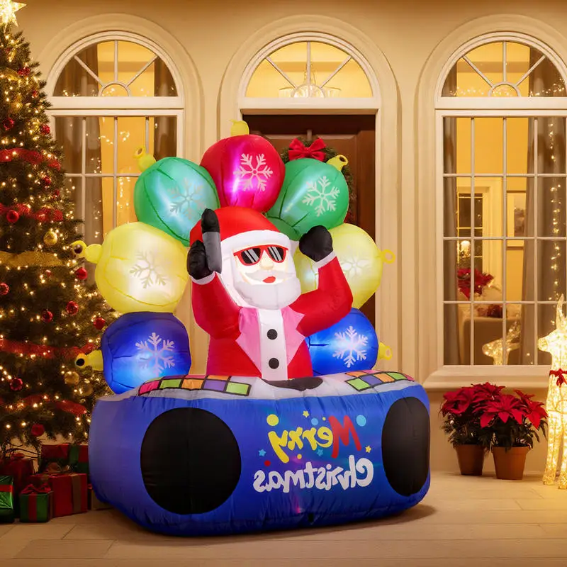 6 Feet Inflatable DJ Santa with Rotating Music Light and Flashing LEDs
6 Feet Inflatable DJ Santa with Rotating Music Light and Flashing LEDs