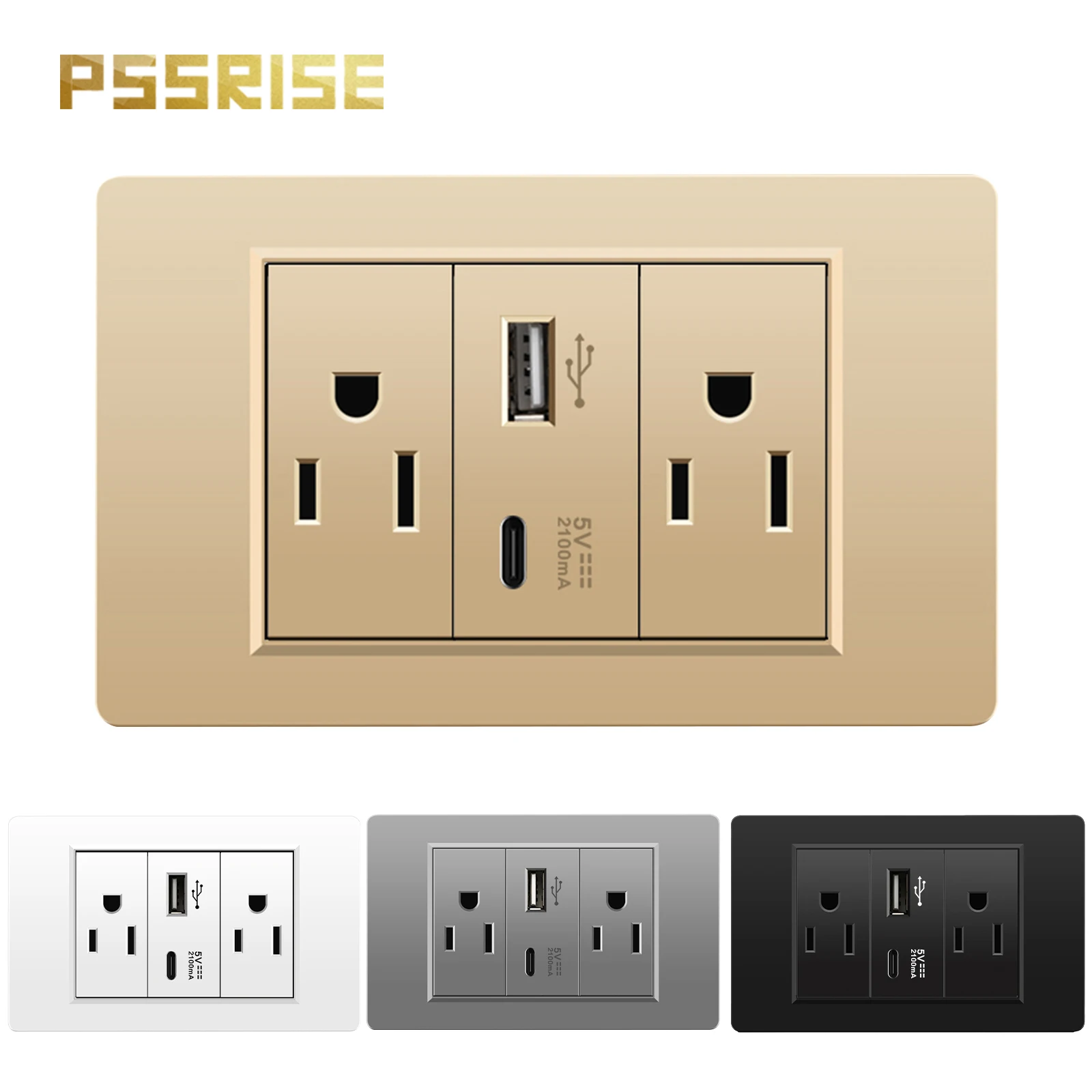 PSSRISE Multi-purpose Socket US Mexico Universal power 20W Fast charging 118 x 74mm Fireproof PC Panel Double Power Wall Outlet
PSSRISE Multi-purpose Socket US Mexico Universal power 20W Fast charging 118 x 74mm Fireproof PC Panel Double Power Wall Outlet