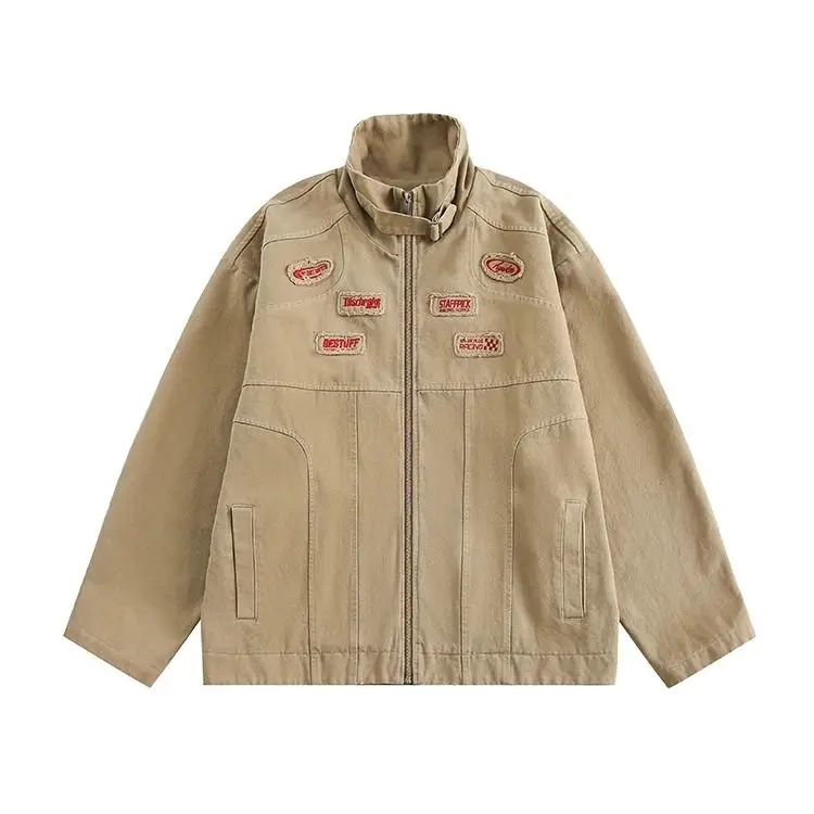 High Street American Retro Motorcycle Style Patch Embroidered Stand Collar Denim Jacket Men's Spring Autumn Casual Work Jacket
High Street American Retro Motorcycle Style Patch Embroidered Stand Collar Denim Jacket Men's Spring Autumn Casual Work Jacket