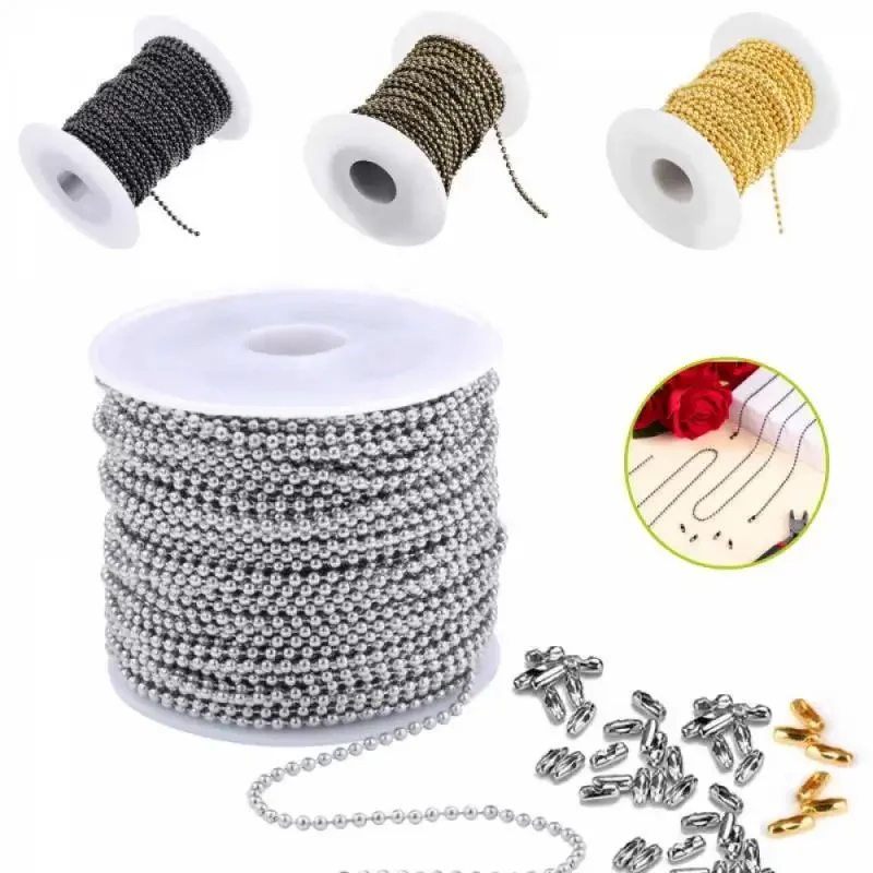 5 meters Metal Ball Bead Chains 1.2/1.5/2.0/2.4/ 3.0/4mm Golds Black Bronze Silver for DIY Jewelry Necklace Making Accessories
5 meters Metal Ball Bead Chains 1.2/1.5/2.0/2.4/ 3.0/4mm Golds Black Bronze Silver for DIY Jewelry Necklace Making Accessories