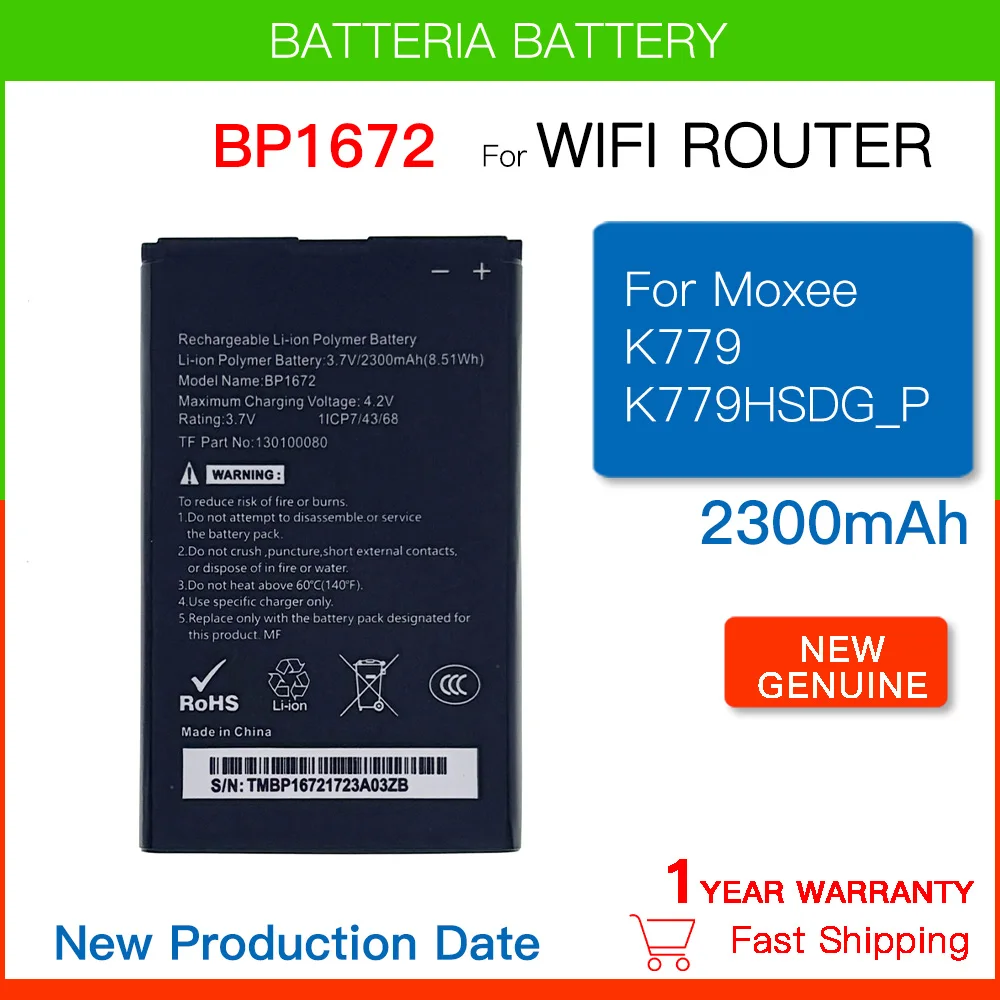 Original Replacement 2300mAh BP1672 Battery for Moxee K779 K779HSDG_P Portable Wireless Router Batteria Batteries
Original Replacement 2300mAh BP1672 Battery for Moxee K779 K779HSDG_P Portable Wireless Router Batteria Batteries
