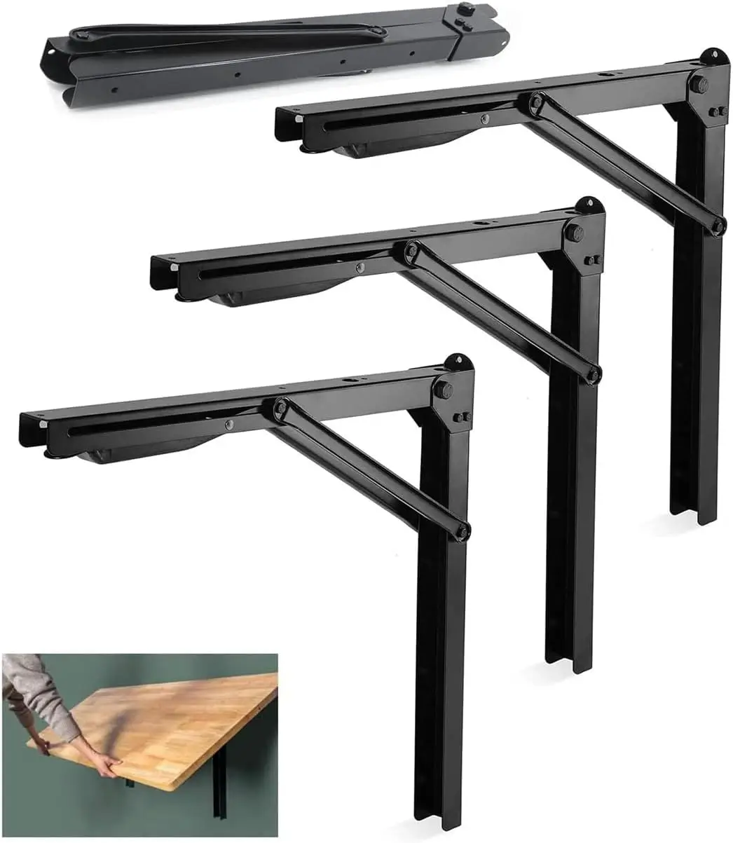 24inch Folding Shelf Brackets Garage Heavy Duty Steel Max Load 500lb Floating Wall Mounted Collapsible Shelf Bracket Space
24inch Folding Shelf Brackets Garage Heavy Duty Steel Max Load 500lb Floating Wall Mounted Collapsible Shelf Bracket Space