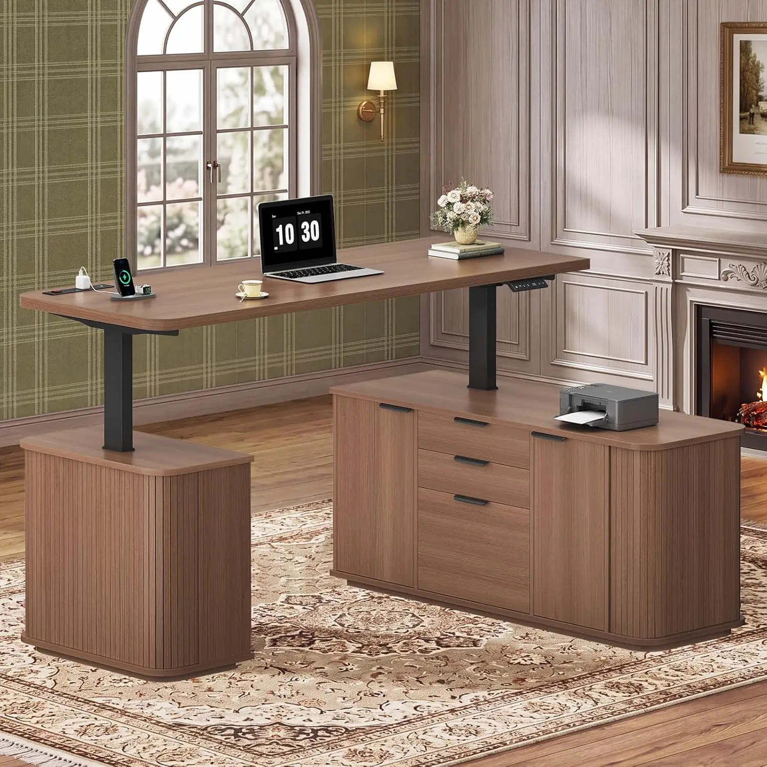 L Shaped Electric Standing Desk, 55.1" x 47.2" Height Adjustable Office Executive Desk with File Drawer & Sliding, Customized
L Shaped Electric Standing Desk, 55.1" x 47.2" Height Adjustable Office Executive Desk with File Drawer & Sliding, Customized