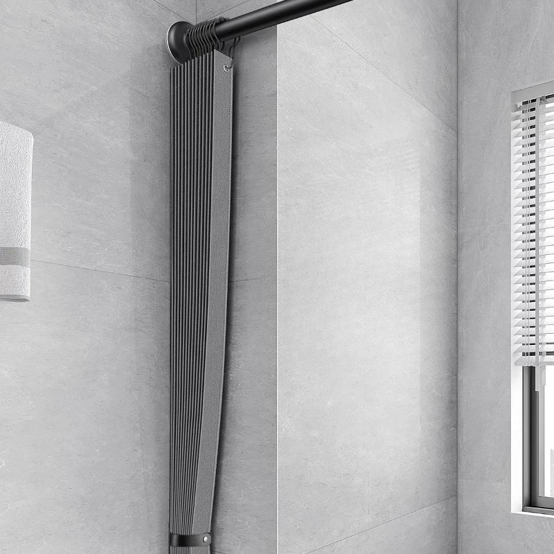 Bathroom folding shower curtain non-punching tarp toilet partition shower dry and wet separation
Bathroom folding shower curtain non-punching tarp toilet partition shower dry and wet separation