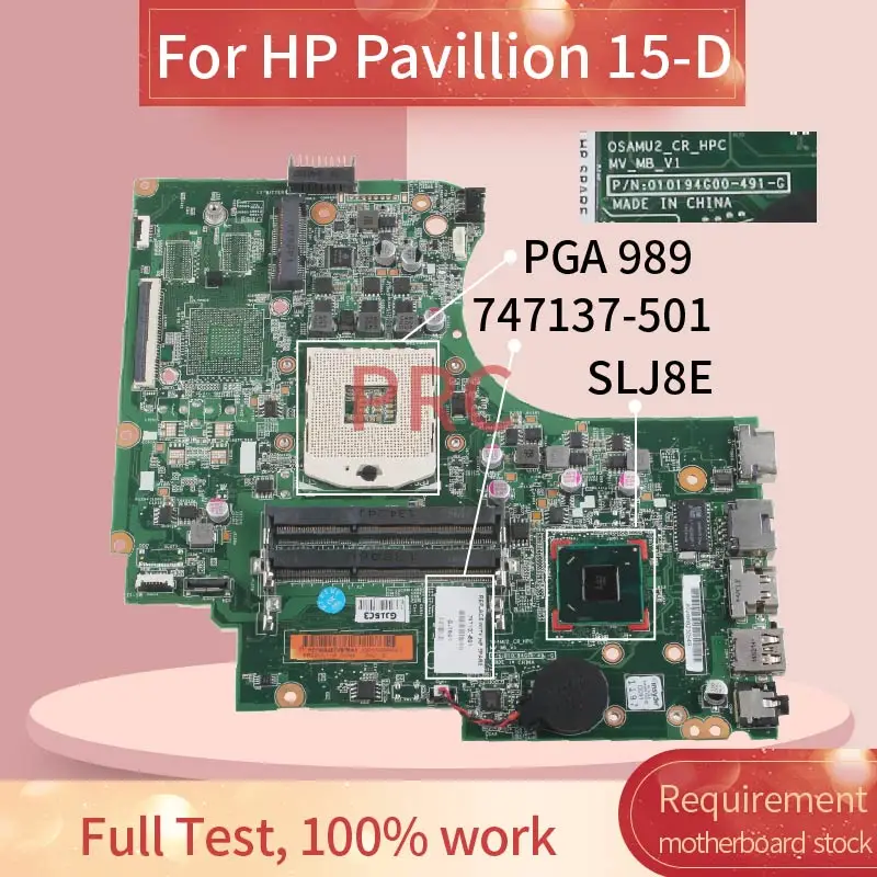 For HP Probook 15-D 250 G2 F113 Laptop motherboard 010194G00 HM76 SLJ8E 747137-001 747137-501 Notebook Mainboard Full Test
For HP Probook 15-D 250 G2 F113 Laptop motherboard 010194G00 HM76 SLJ8E 747137-001 747137-501 Notebook Mainboard Full Test