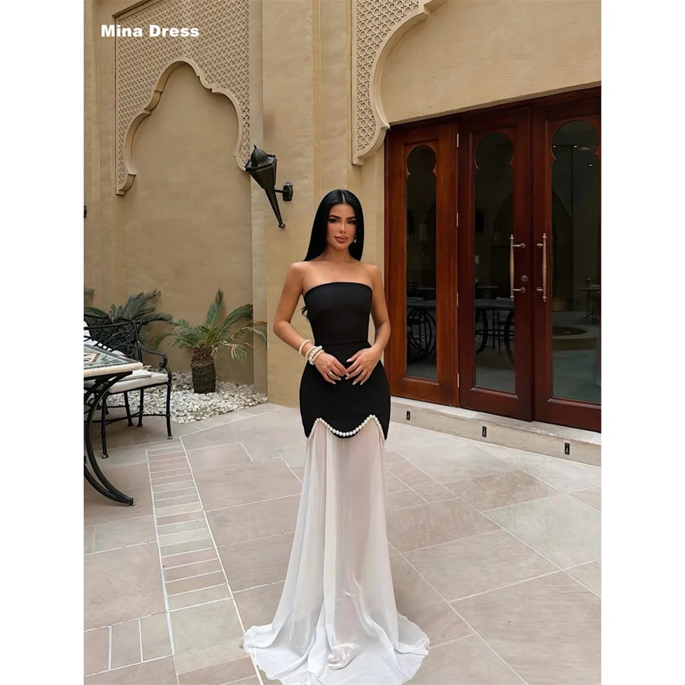 Mina Customized Black and White Double Evil Formal & Evening Gowns Tube Top Elegant Chic Woman Evening Dress Backless Beads Prom
Mina Customized Black and White Double Evil Formal & Evening Gowns Tube Top Elegant Chic Woman Evening Dress Backless Beads Prom