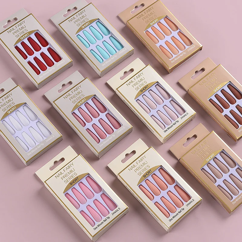 24 PCS Matte Finish Medium-Length Press-On False Nails - Tapered Coffin Shape in Solid Colors
24 PCS Matte Finish Medium-Length Press-On False Nails - Tapered Coffin Shape in Solid Colors