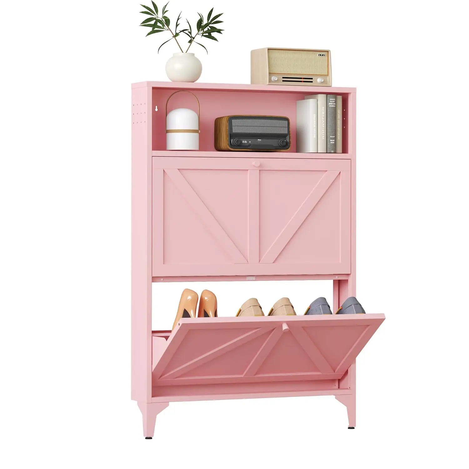2-Drawer Flip-Top Entryway Shoe Cabinet Slim Freestanding Legs Farmhouse Foyer Living Room Pink Customized
2-Drawer Flip-Top Entryway Shoe Cabinet Slim Freestanding Legs Farmhouse Foyer Living Room Pink Customized