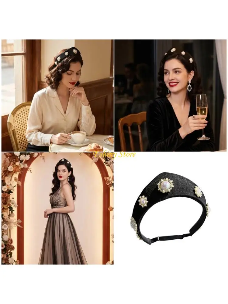 N58F Elizabethan Headbands Head Decoration Trendy Pearls Studded Headwear
N58F Elizabethan Headbands Head Decoration Trendy Pearls Studded Headwear