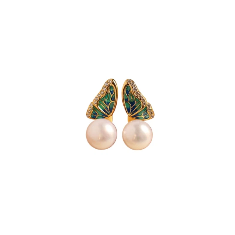 Pearl Butterfly Enamel Exquisite Fashion Stud Earrings Exquisite Small Women's 925 Sterling Silver Gold Plated Birthday Gift
Pearl Butterfly Enamel Exquisite Fashion Stud Earrings Exquisite Small Women's 925 Sterling Silver Gold Plated Birthday Gift