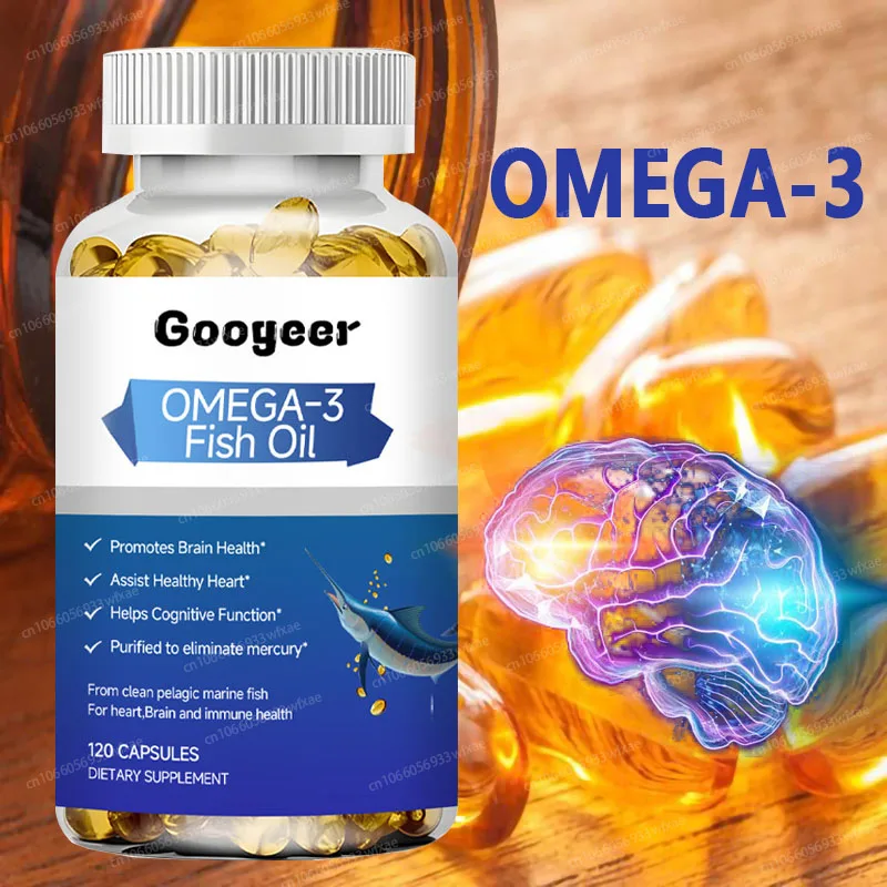 120Softgel Omega 3 Fish Oil Capsules Rich In DHA and EPA Support Brain Cognitive Supplement Immune Health
120Softgel Omega 3 Fish Oil Capsules Rich In DHA and EPA Support Brain Cognitive Supplement Immune Health