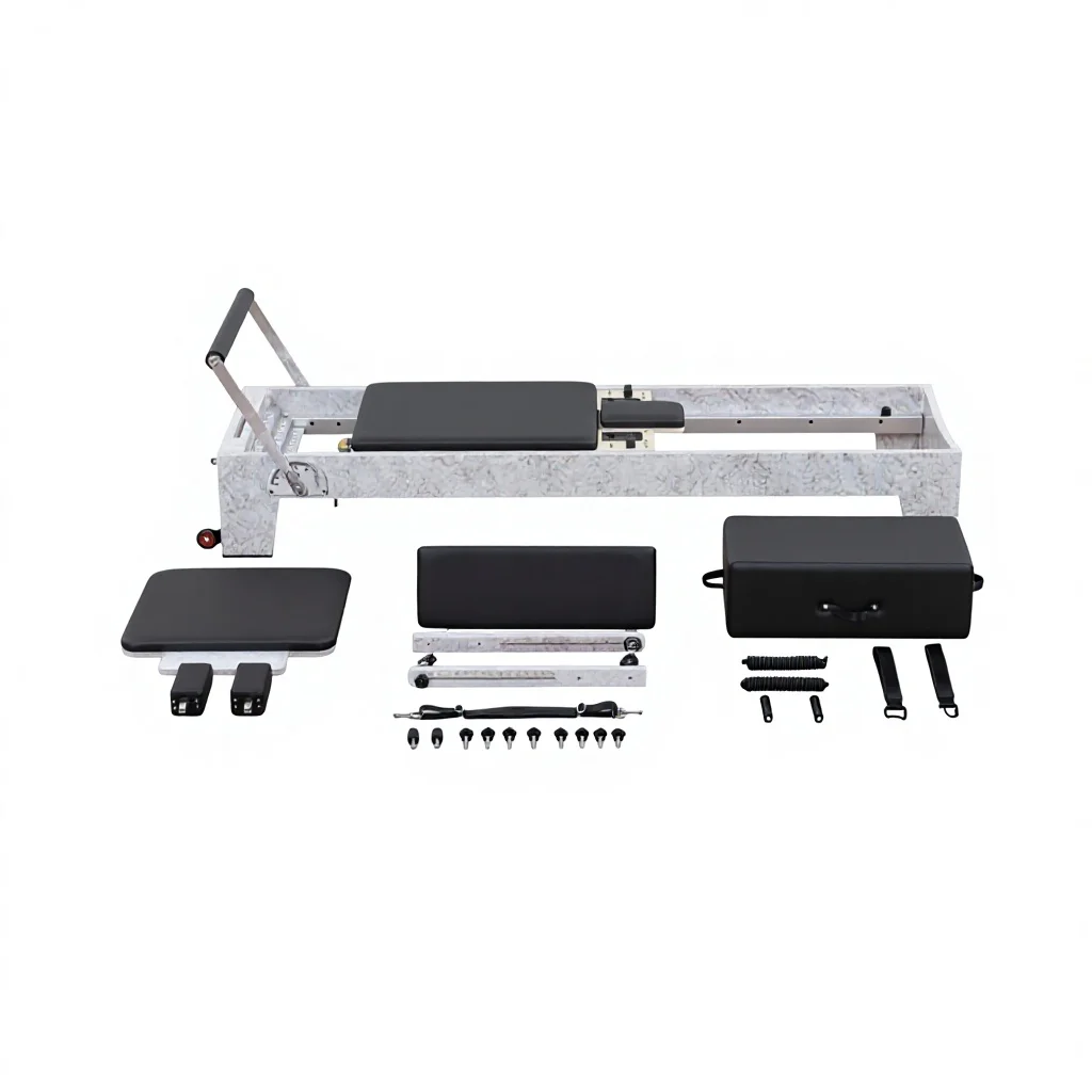 Durable Commercial Marble Patterns Color Adjustable Health Pilates Reformer Machine with Wood Packaging for Pilates Studio
Durable Commercial Marble Patterns Color Adjustable Health Pilates Reformer Machine with Wood Packaging for Pilates Studio