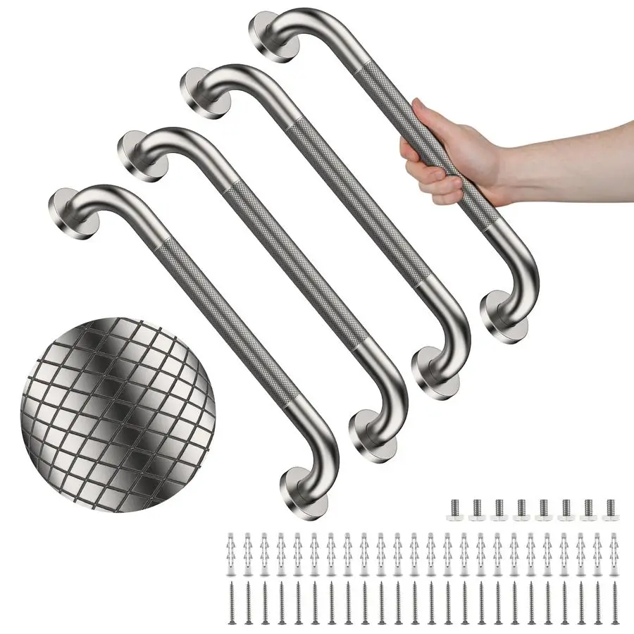 Pack 20 Inch Shower Grab Bar, Brushed Nickel Bathroom Grab Bar Handle w AntiSlip Knurled Grip, Stainless Steel Bath Balance Bar,
Pack 20 Inch Shower Grab Bar, Brushed Nickel Bathroom Grab Bar Handle w AntiSlip Knurled Grip, Stainless Steel Bath Balance Bar,