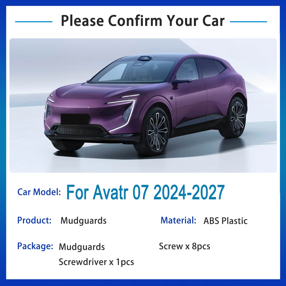 Car Lined Fenders For Avatr 07 2024 2025 2026 2027 Auto Mudguard Splash Guards Rear Wheel Mudflaps Fender Protective Accessories
Car Lined Fenders For Avatr 07 2024 2025 2026 2027 Auto Mudguard Splash Guards Rear Wheel Mudflaps Fender Protective Accessories