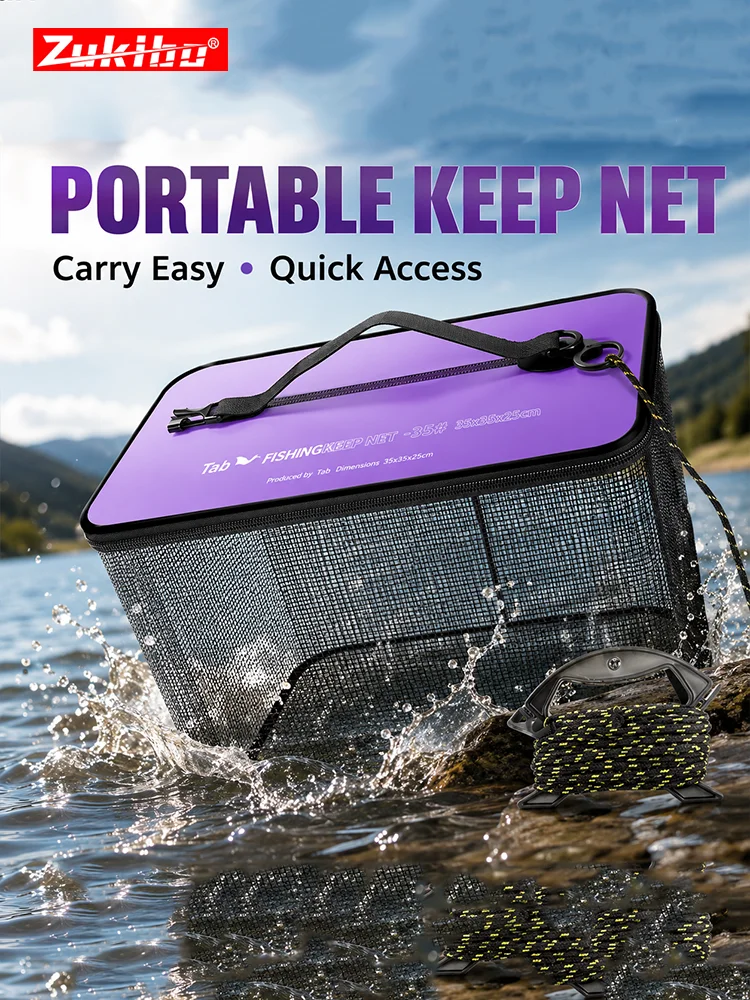 ZUKIBO Foldable Floating Fish Keeper Bag Portable Nylon Mesh Fish Basket Live Fish Net Cage for Lure Sea Rock Fishing
ZUKIBO Foldable Floating Fish Keeper Bag Portable Nylon Mesh Fish Basket Live Fish Net Cage for Lure Sea Rock Fishing
