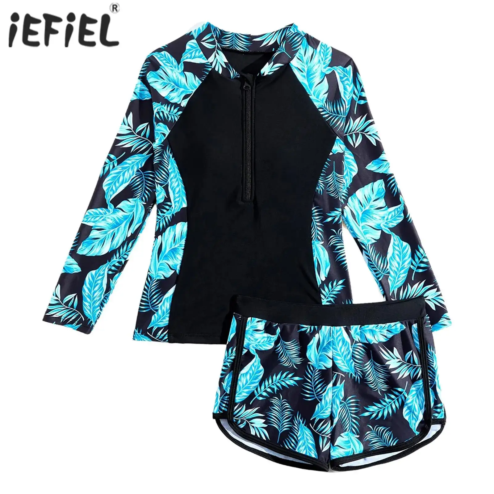 Kids Girls Swim Sets Two-Piece Swimsuit Outfits Rashguard Set Leaf Printed Bathing Suits Swimwear Long SleeveTop with Shorts
Kids Girls Swim Sets Two-Piece Swimsuit Outfits Rashguard Set Leaf Printed Bathing Suits Swimwear Long SleeveTop with Shorts