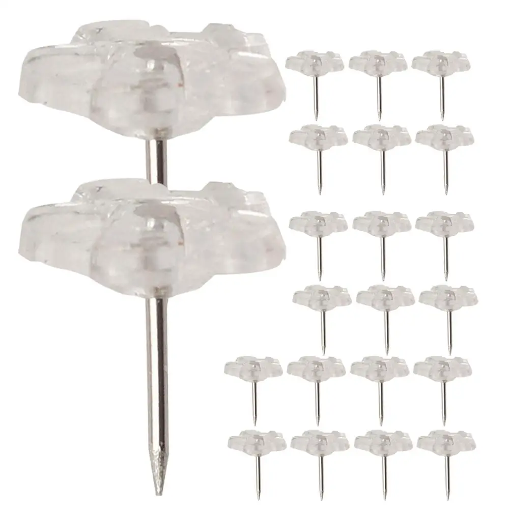 100 Pcs Clear Push Pins Plum Blossom I Shaped Nail Thumbtacks Map Tacks Soft Cork Board Drawing Pins Bulletin Accessories
100 Pcs Clear Push Pins Plum Blossom I Shaped Nail Thumbtacks Map Tacks Soft Cork Board Drawing Pins Bulletin Accessories