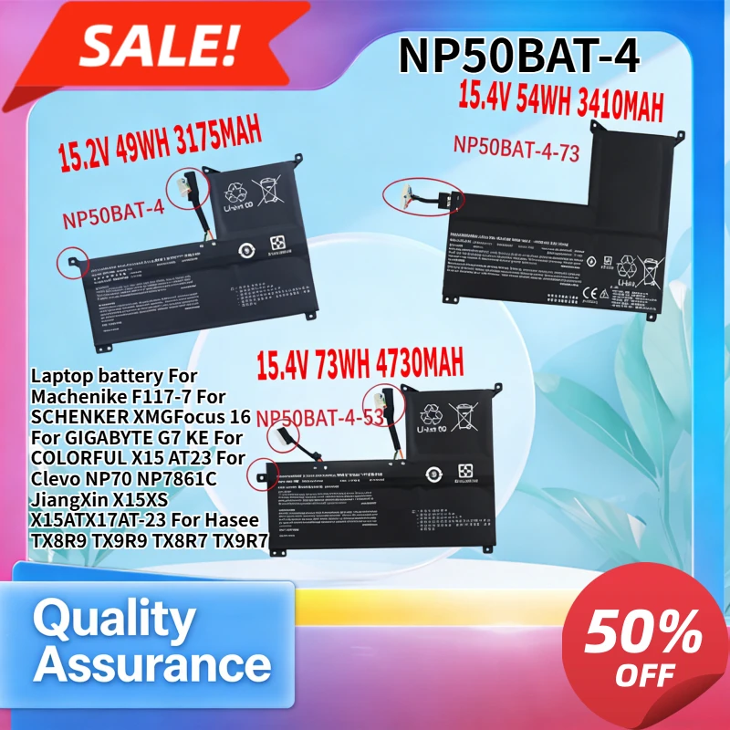 4730mAh Applicable to Thunderobot NP911M 2022 AP1557 MACHENIKE F117 2022 NP50BAT-4-54 Battery
4730mAh Applicable to Thunderobot NP911M 2022 AP1557 MACHENIKE F117 2022 NP50BAT-4-54 Battery
