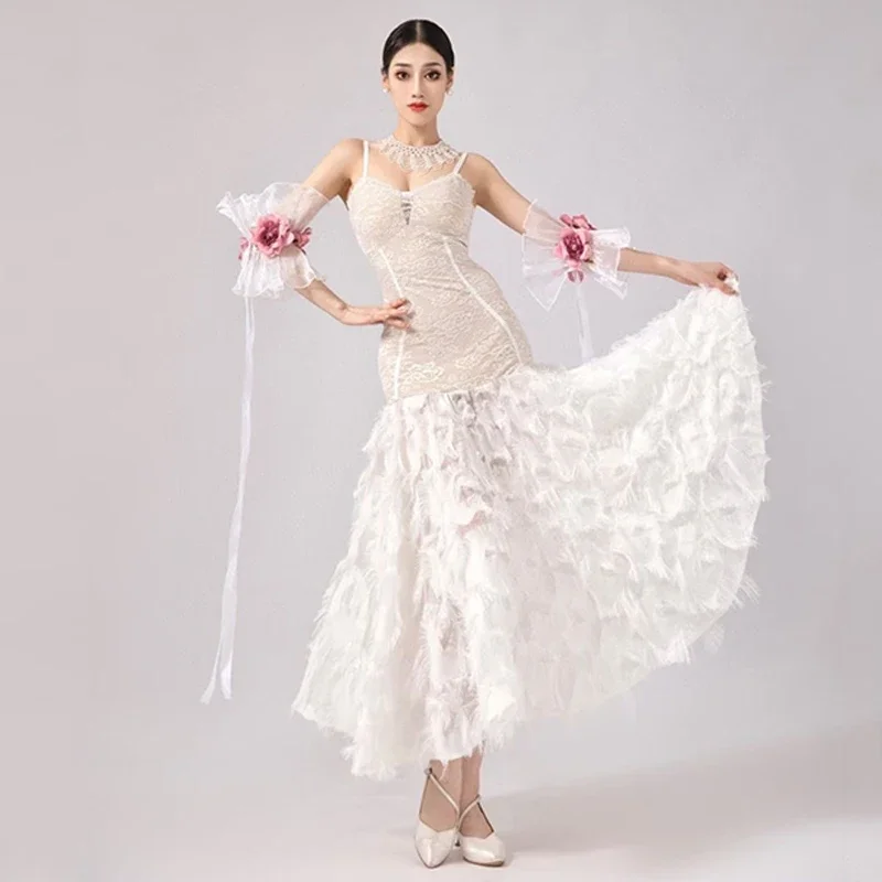 2024 Fairy White Feather Ballroom Dance Dress Women Waltz Dance Performance Cosutme Prom Club Evening Party Mesh Dress DNV19433
2024 Fairy White Feather Ballroom Dance Dress Women Waltz Dance Performance Cosutme Prom Club Evening Party Mesh Dress DNV19433