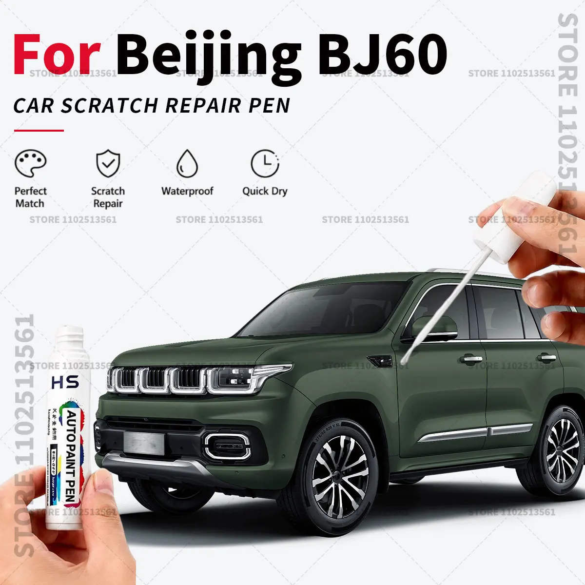 Touch Up Paint Pen – Restore Car Paint & Remove Scratches For BAIC Beijing BJ60 Stone Star Gray Snow White Green Black Blue
Touch Up Paint Pen – Restore Car Paint & Remove Scratches For BAIC Beijing BJ60 Stone Star Gray Snow White Green Black Blue