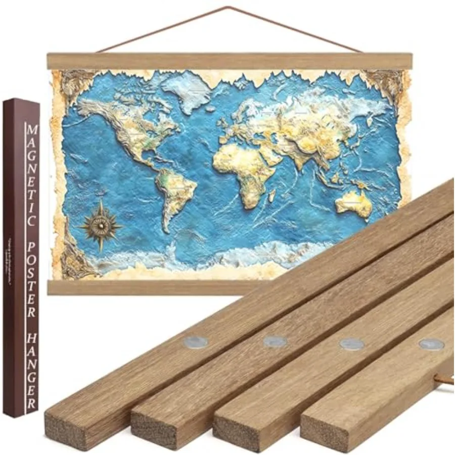 44" Magnetic Poster Hanger Frame - Sturdy Teak Wood Poster Frame, Strong Magnets for Safe Hanging Map Picture Print Scroll Wall
44" Magnetic Poster Hanger Frame - Sturdy Teak Wood Poster Frame, Strong Magnets for Safe Hanging Map Picture Print Scroll Wall