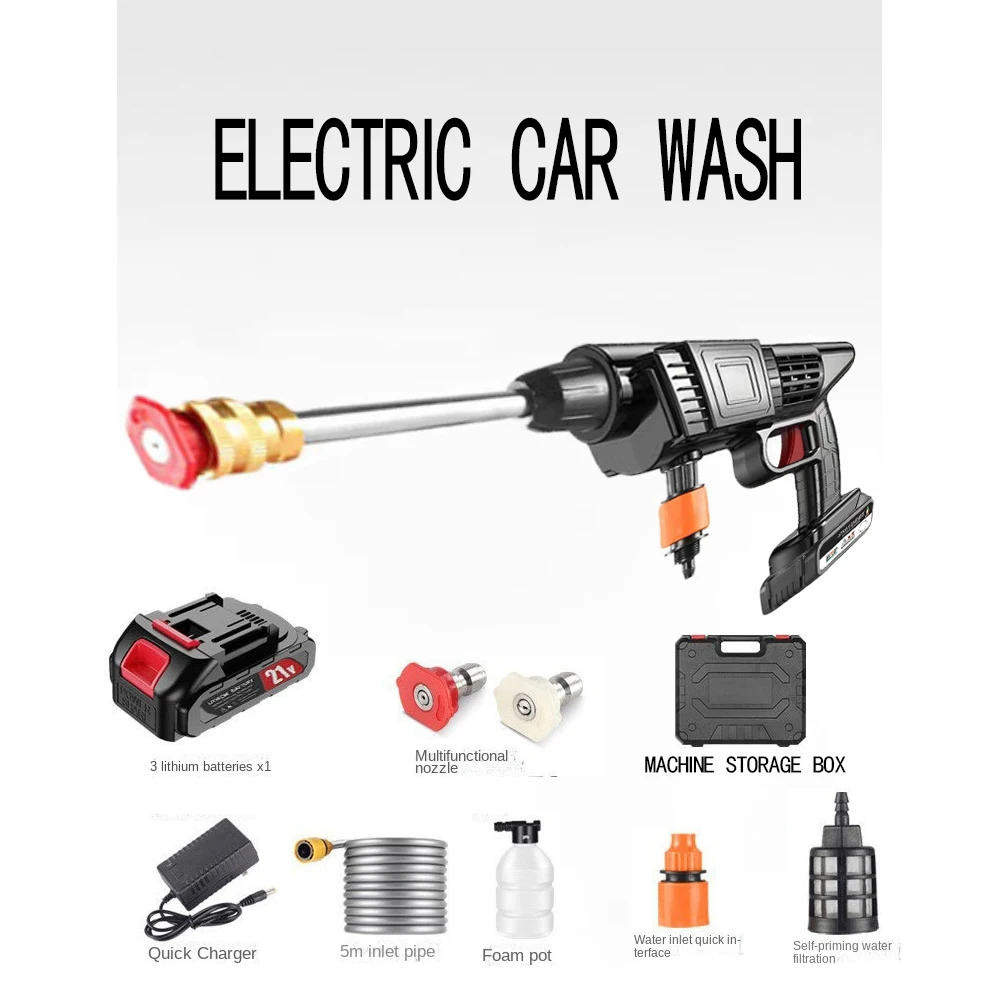 Electric Portable Car Washer Household Wireless Car Wash Gun Lithium Car Wash Gun Gigh Pressure Car Wash Water Gun
Electric Portable Car Washer Household Wireless Car Wash Gun Lithium Car Wash Gun Gigh Pressure Car Wash Water Gun