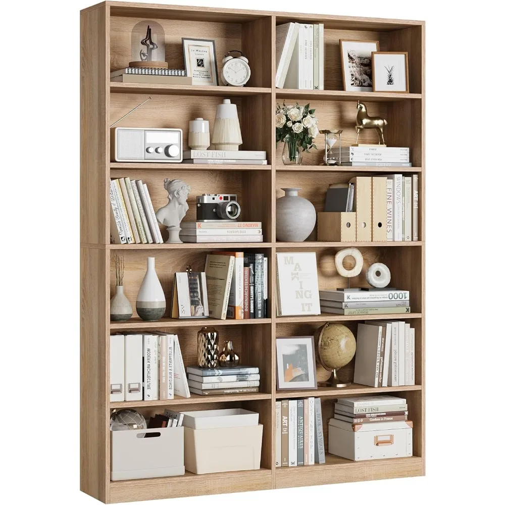 Bookshelf and Bookcase, 6-Tier Double Wide Bookshelves,Freestanding Display Storage Shelves, Tall Bookcases for Home Decor Bedro
Bookshelf and Bookcase, 6-Tier Double Wide Bookshelves,Freestanding Display Storage Shelves, Tall Bookcases for Home Decor Bedro