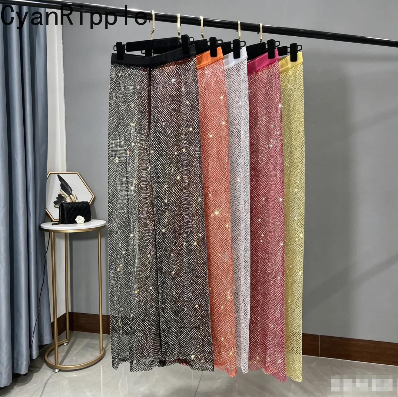 Europe Trendy Sexy Perspective Hollow Out Mesh Wide Leg Pants Blingbling Shiny Hot Diamonds High Waist Wide Leg Women Trousers
Europe Trendy Sexy Perspective Hollow Out Mesh Wide Leg Pants Blingbling Shiny Hot Diamonds High Waist Wide Leg Women Trousers