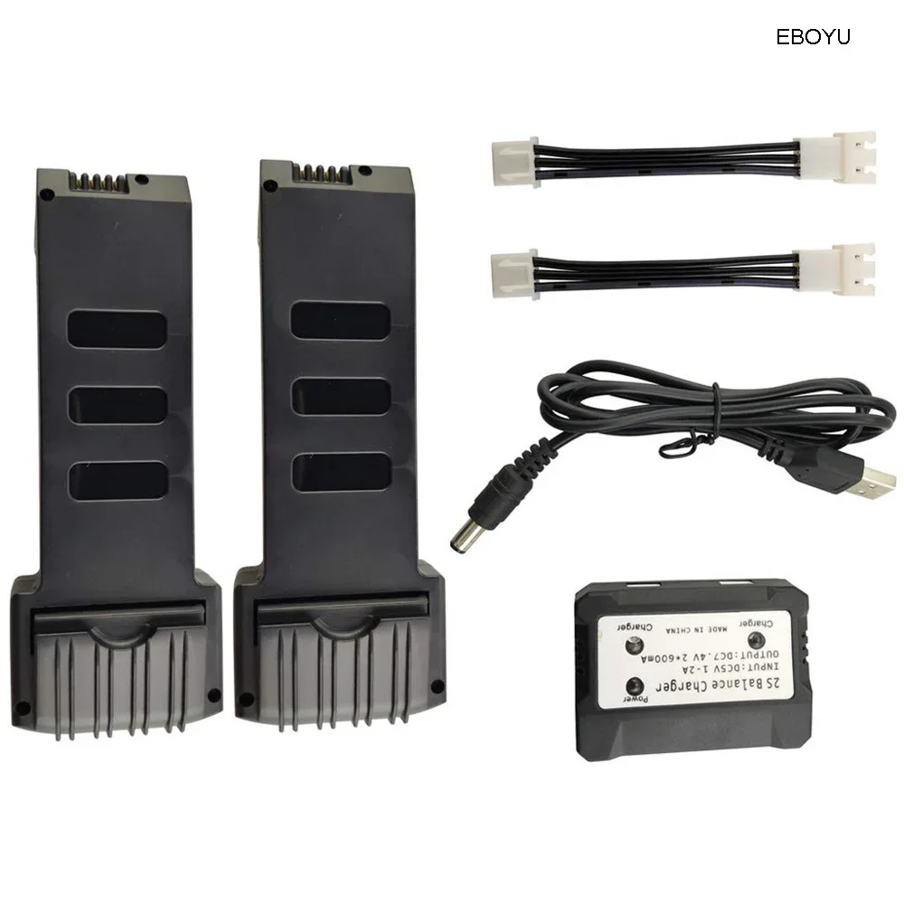 EBOYU 2pcs * 7.4V 1200mAh Li-po Battery + 1 to 2 Balance Charger for E511 E511S RC Quadcopter Drone Spare Parts
EBOYU 2pcs * 7.4V 1200mAh Li-po Battery + 1 to 2 Balance Charger for E511 E511S RC Quadcopter Drone Spare Parts
