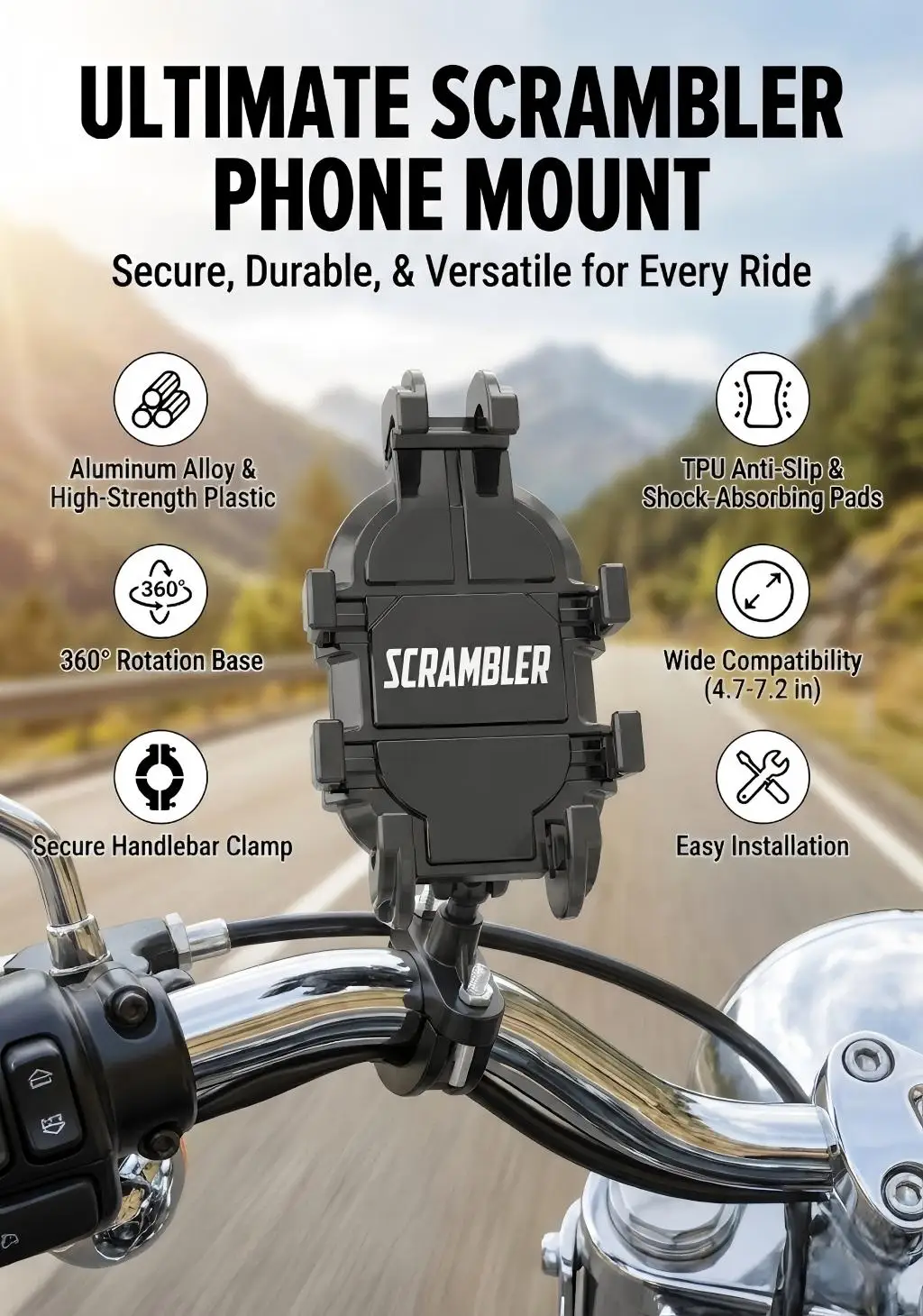 High-quality shock-absorbing motorcycle phone holder For Ducati Scrambler 400 800 1100 2017 2018 2019 DUCATI monster 620 695 696
High-quality shock-absorbing motorcycle phone holder For Ducati Scrambler 400 800 1100 2017 2018 2019 DUCATI monster 620 695 696