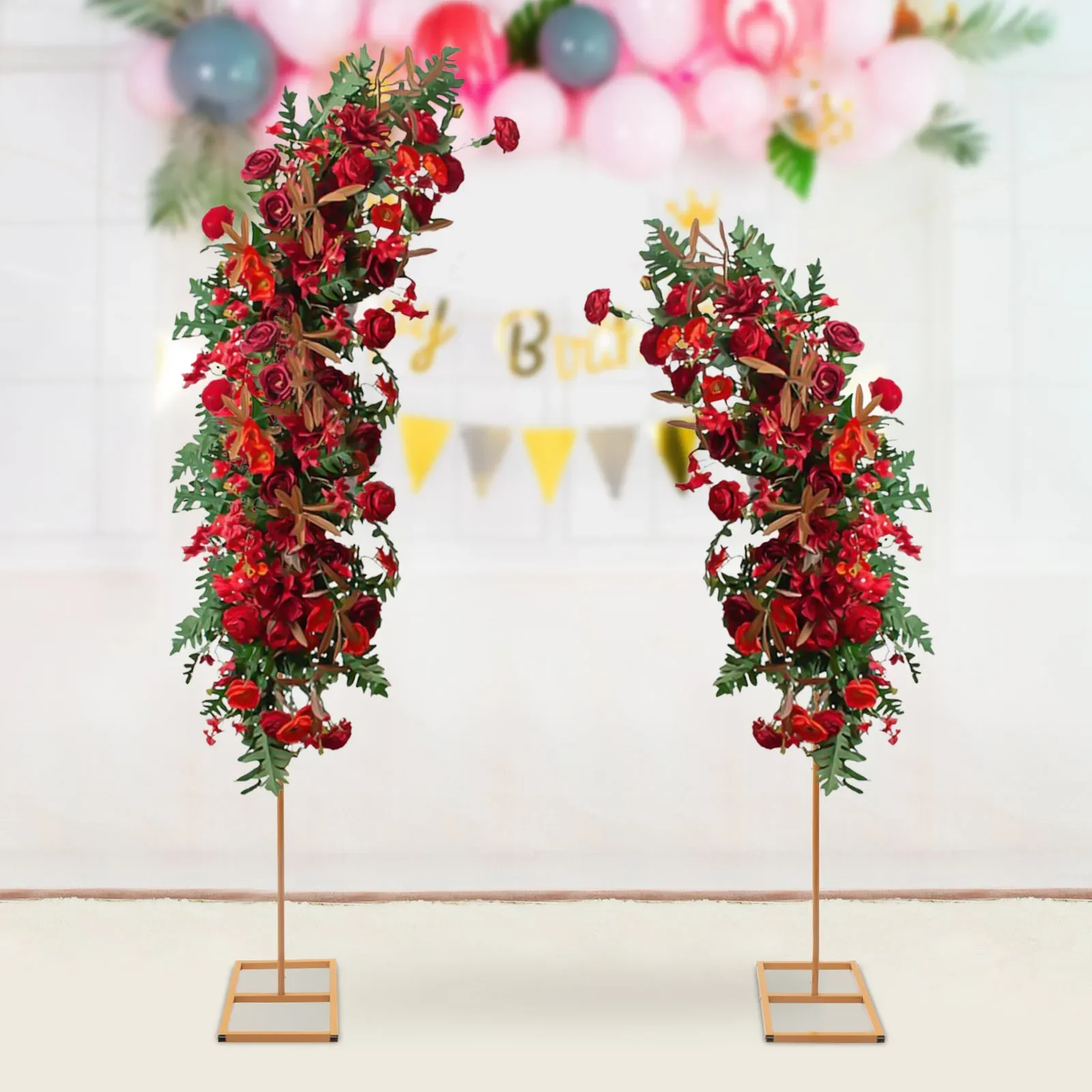 2-Pack Gold Wedding Arch Frames 6ft & 8ft Height, Elegant Curved Metal Arch Backdrop Stand for Wedding Ceremony Aisle Decor
2-Pack Gold Wedding Arch Frames 6ft & 8ft Height, Elegant Curved Metal Arch Backdrop Stand for Wedding Ceremony Aisle Decor