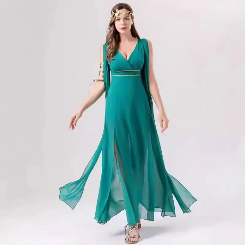 Green Satin Long Dress Adult Goddess Costume Christmas Festival Party Dress Elegant Fashionable Stage Performance Clothing
Green Satin Long Dress Adult Goddess Costume Christmas Festival Party Dress Elegant Fashionable Stage Performance Clothing