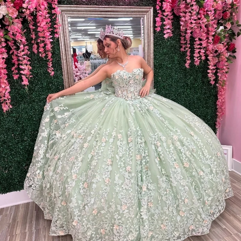 Мятно-зеленое блестящее бальное платье принцессы, платье Quinceanera с открытыми плечами и аппликацией, кружевное милое платье с блестками 16, платье 15 De
Мятно-зеленое блестящее бальное платье принцессы, платье Quinceanera с открытыми плечами и аппликацией, кружевное милое платье с блестками 16, платье 15 De