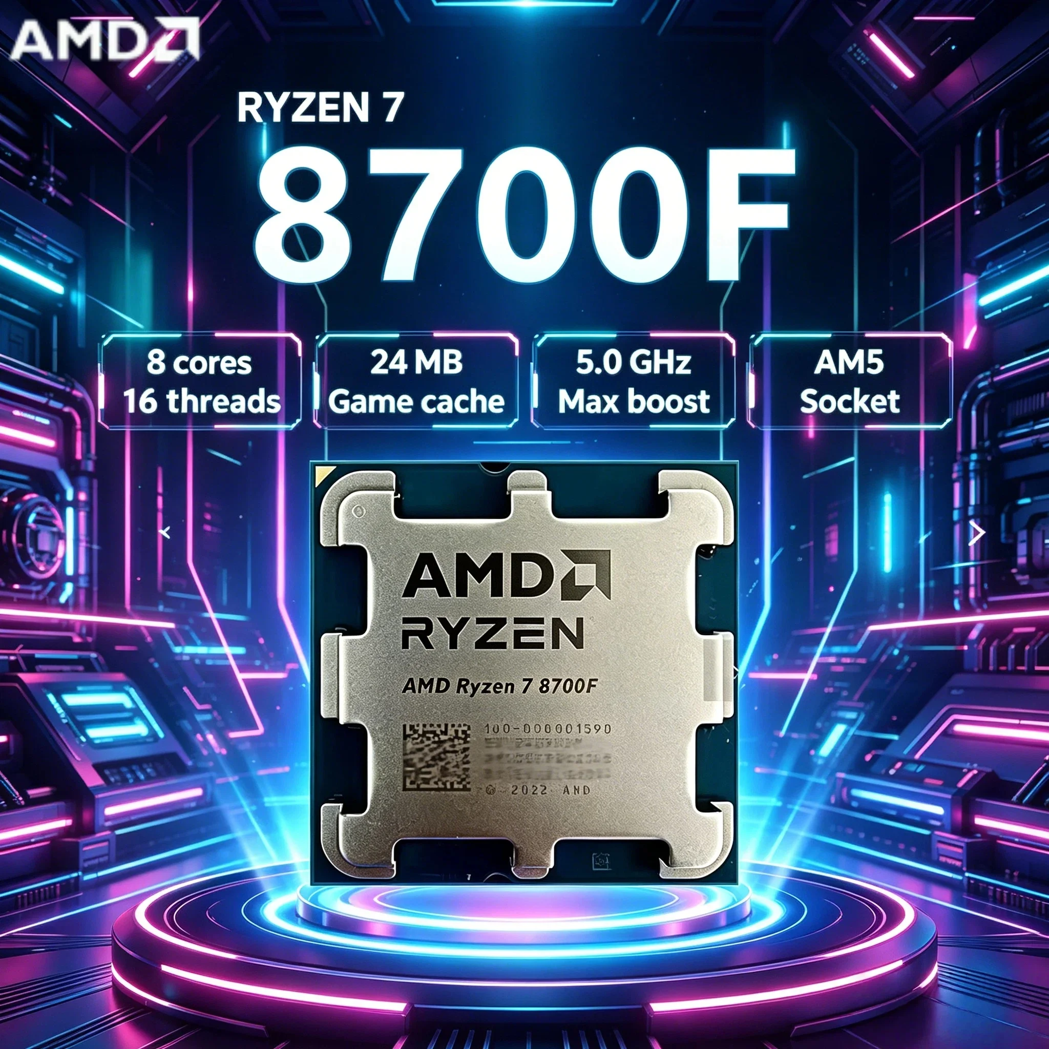 AMD Ryzen 7 8700F 4.1GHz 8 Core 16 Thread 65W 4NM L3 16M DDR5 Socket AM5 New Gaming Processor R7 8700F Ultra 4K Plus
AMD Ryzen 7 8700F 4.1GHz 8 Core 16 Thread 65W 4NM L3 16M DDR5 Socket AM5 New Gaming Processor R7 8700F Ultra 4K Plus